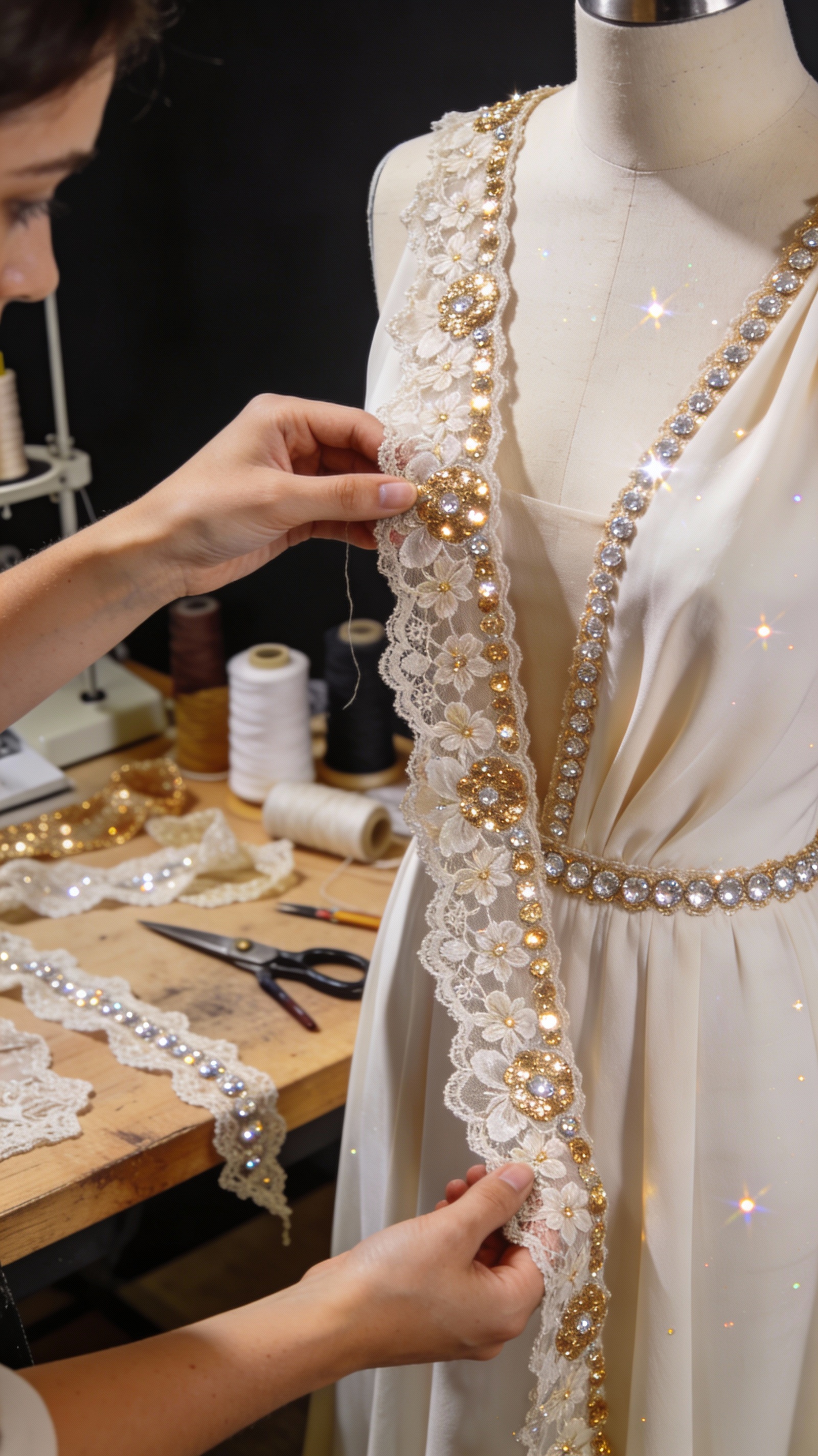 Transform Your Fashion Designs with Lace Borders and Sequin Appliqués