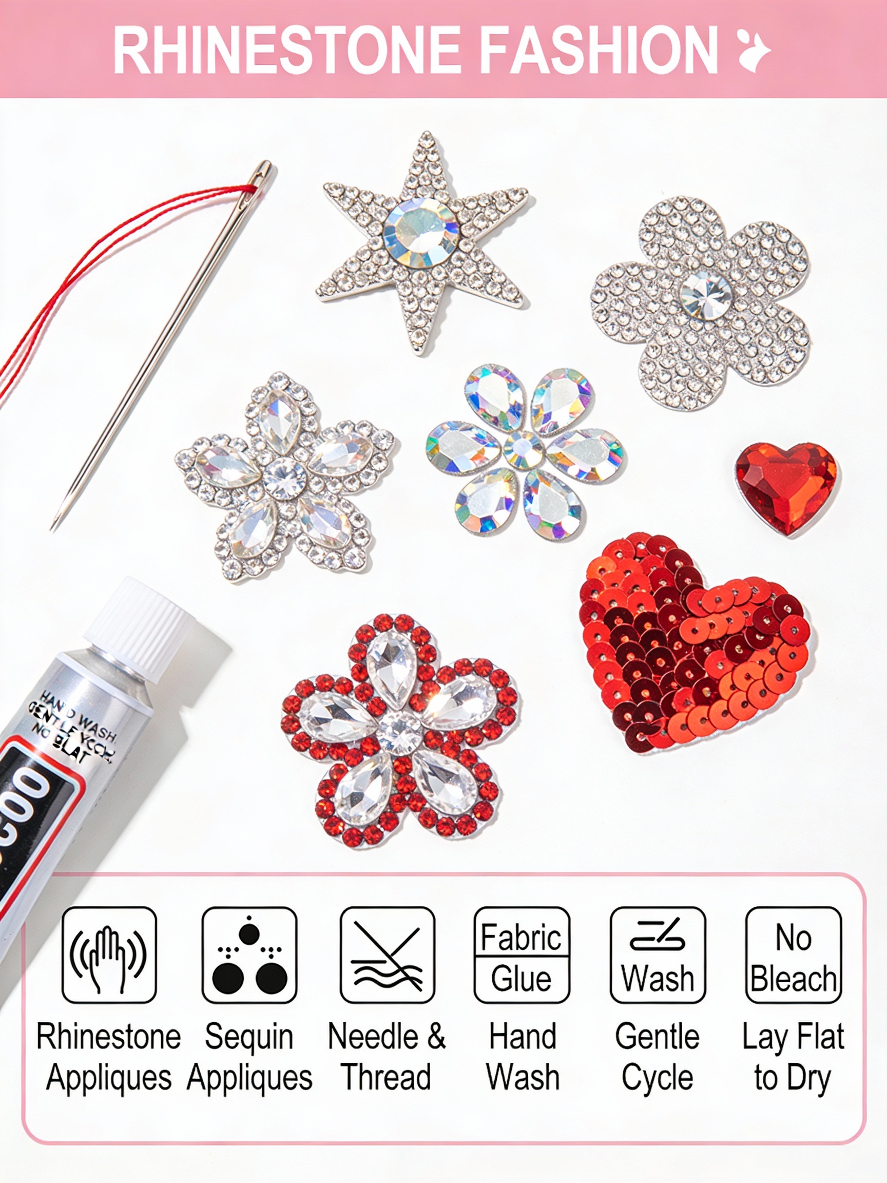 Rhinestone and Sequin Appliques: How to Choose, Attach, and Care